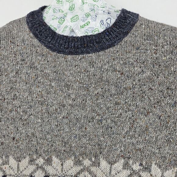 Vintage Etchings Sweater Mens Large Gray Blue Crew Neck Long Sleeve Pullover L - Picture 2 of 10